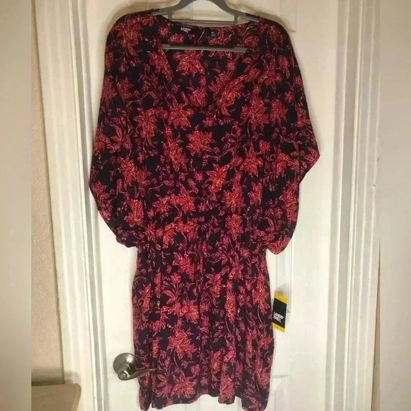 Lands' End Red and Orange Ruffled Tie Front Sundress - Picture 1 of 8